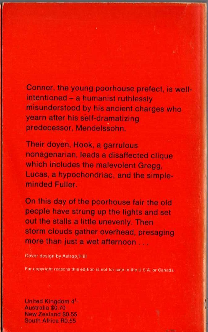 John Updike  THE POORHOUSE FAIR magnified rear book cover image