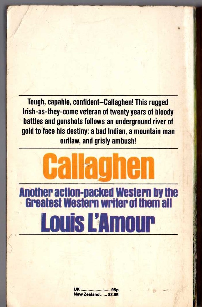 Louis L'Amour  CALLAGHEN magnified rear book cover image