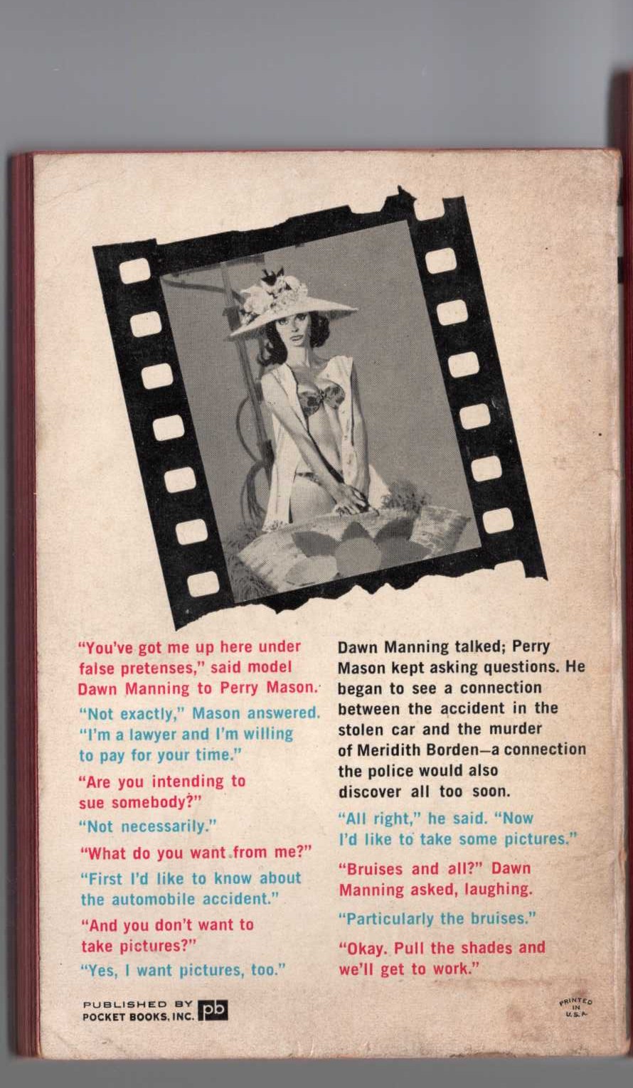Erle Stanley Gardner  THE CASE OF THE CALENDAR GIRL magnified rear book cover image