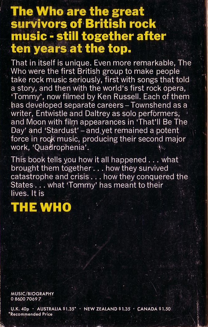 George Tremlett  THE WHO magnified rear book cover image