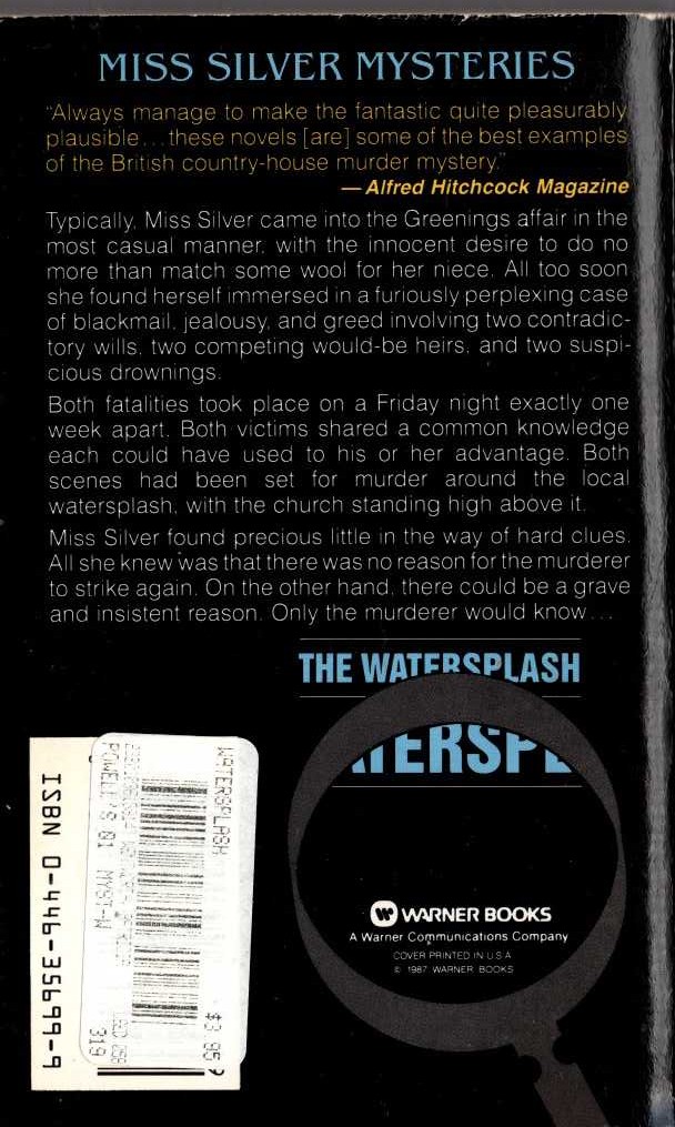 Patricia Wentworth  THE WATERSPLASH magnified rear book cover image