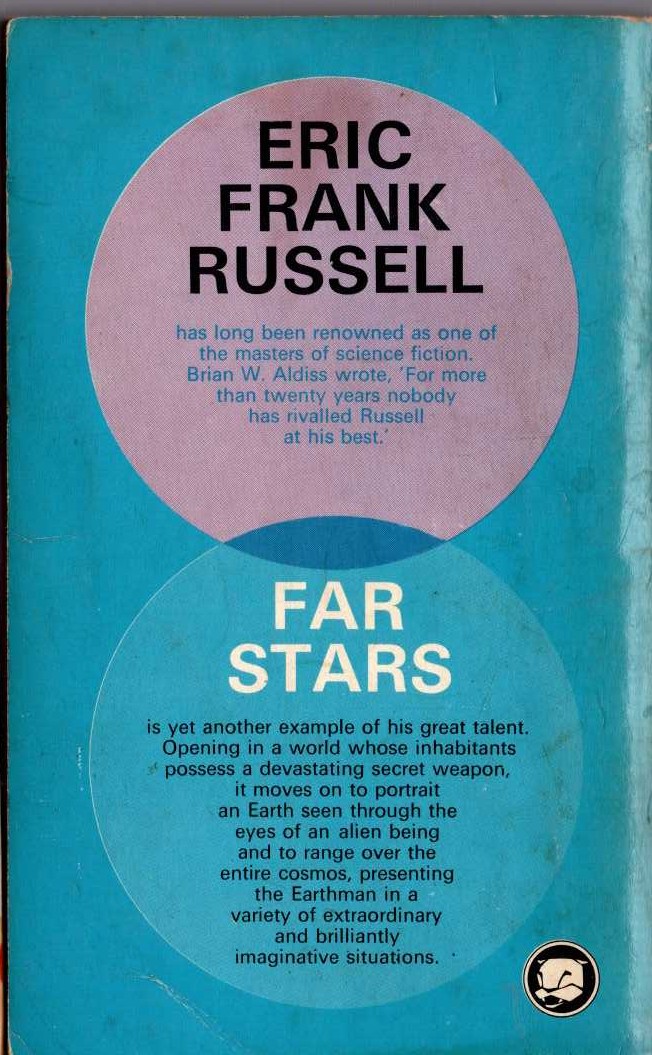Eric Frank Russell  FAR STARS magnified rear book cover image
