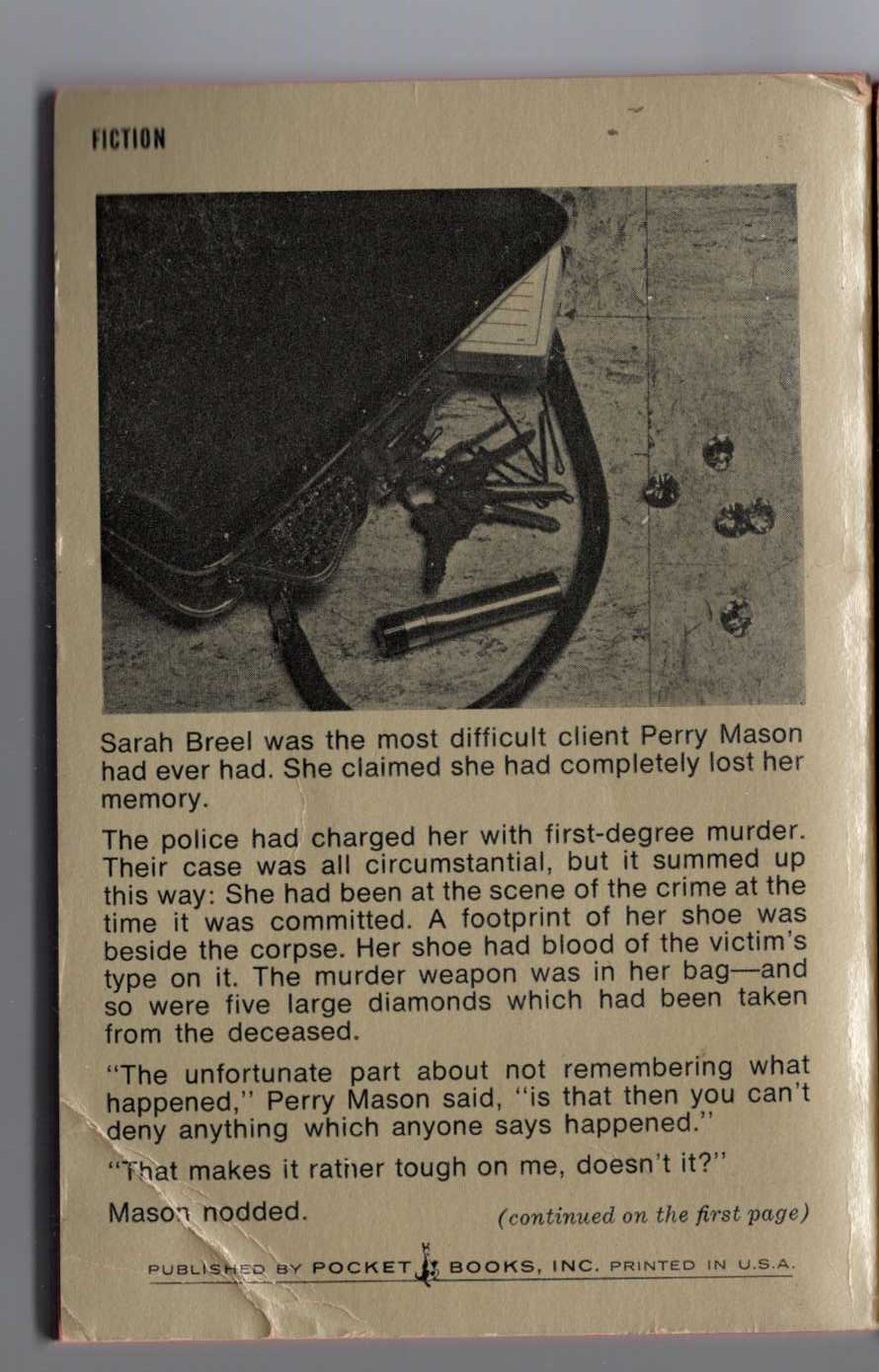 Erle Stanley Gardner  THE CASE OF THE SHOPLIFTER'S SHOE magnified rear book cover image