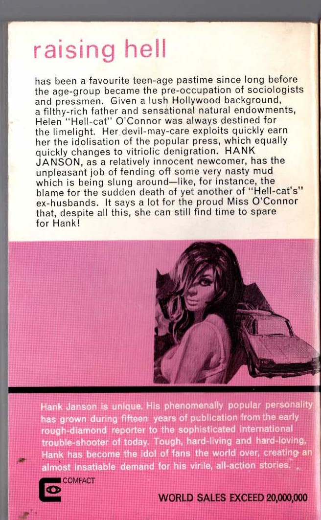 Hank Janson  DARLING DELINQUENT magnified rear book cover image