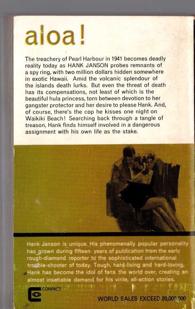 Hank Janson  BACKLASH OF INFAMY magnified rear book cover image