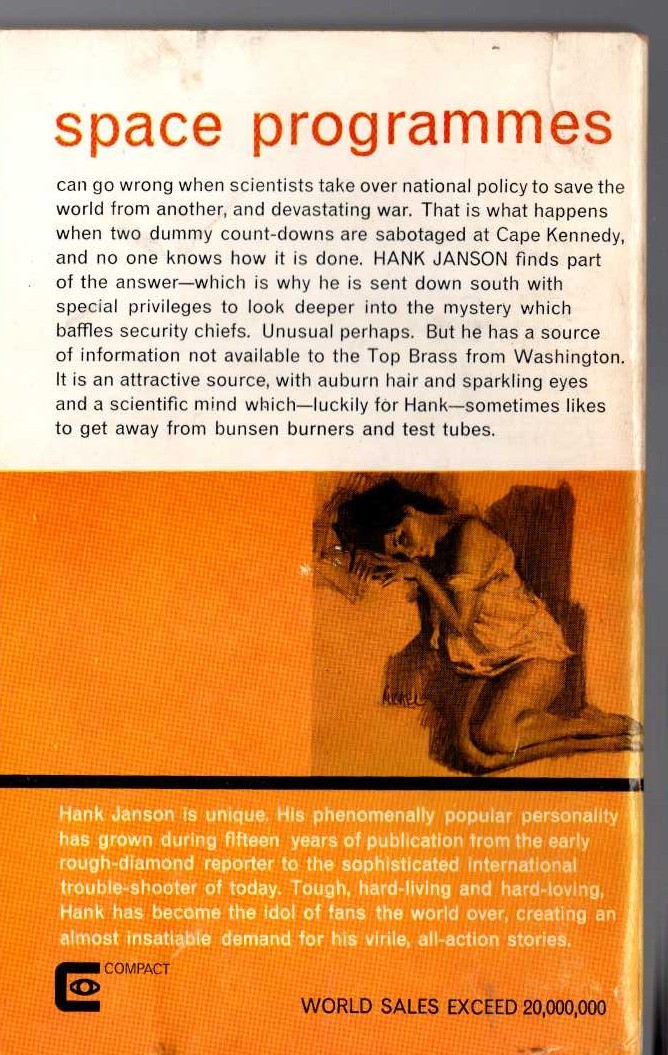 Hank Janson  TAIL STING magnified rear book cover image