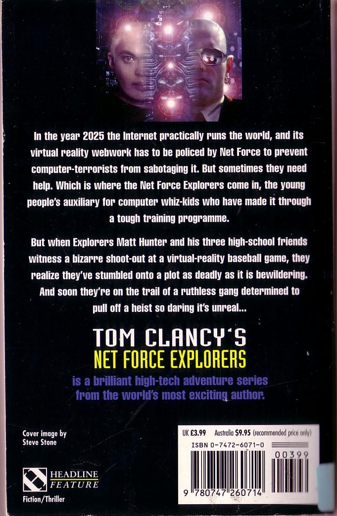 Tom Clancy  NET FORCE EXPLORERS: VIRTUAL VANDALS magnified rear book cover image
