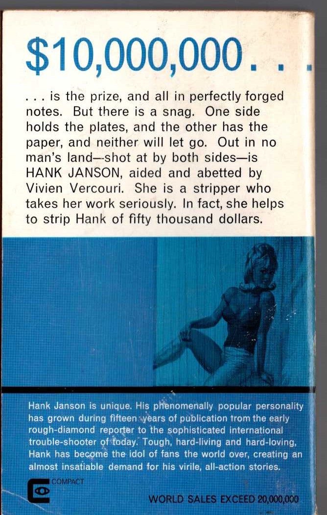 Hank Janson  SAY IT WITH CANDY magnified rear book cover image