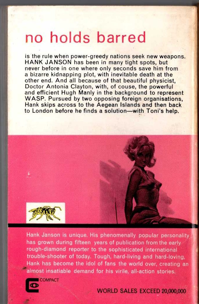 Hank Janson  PHYSICAL ATTRACTION magnified rear book cover image