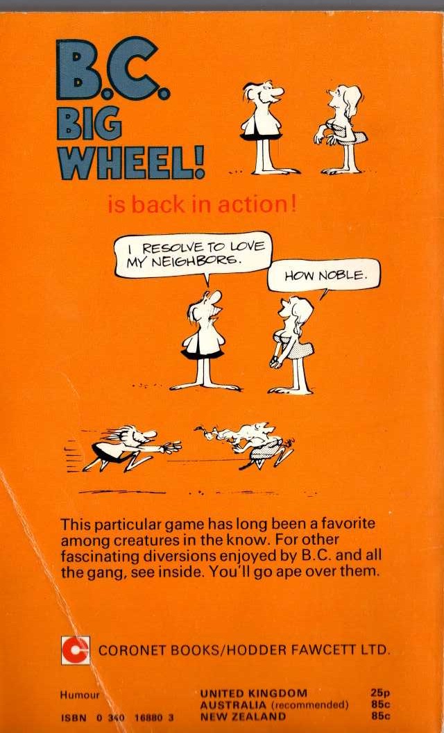 Johnny Hart  B.C. BIG WHEEL! magnified rear book cover image