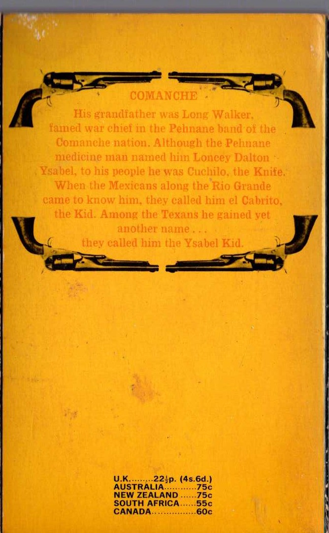 J.T. Edson  COMANCHE magnified rear book cover image