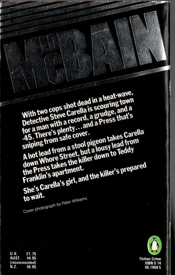 Ed McBain  COP HATER magnified rear book cover image