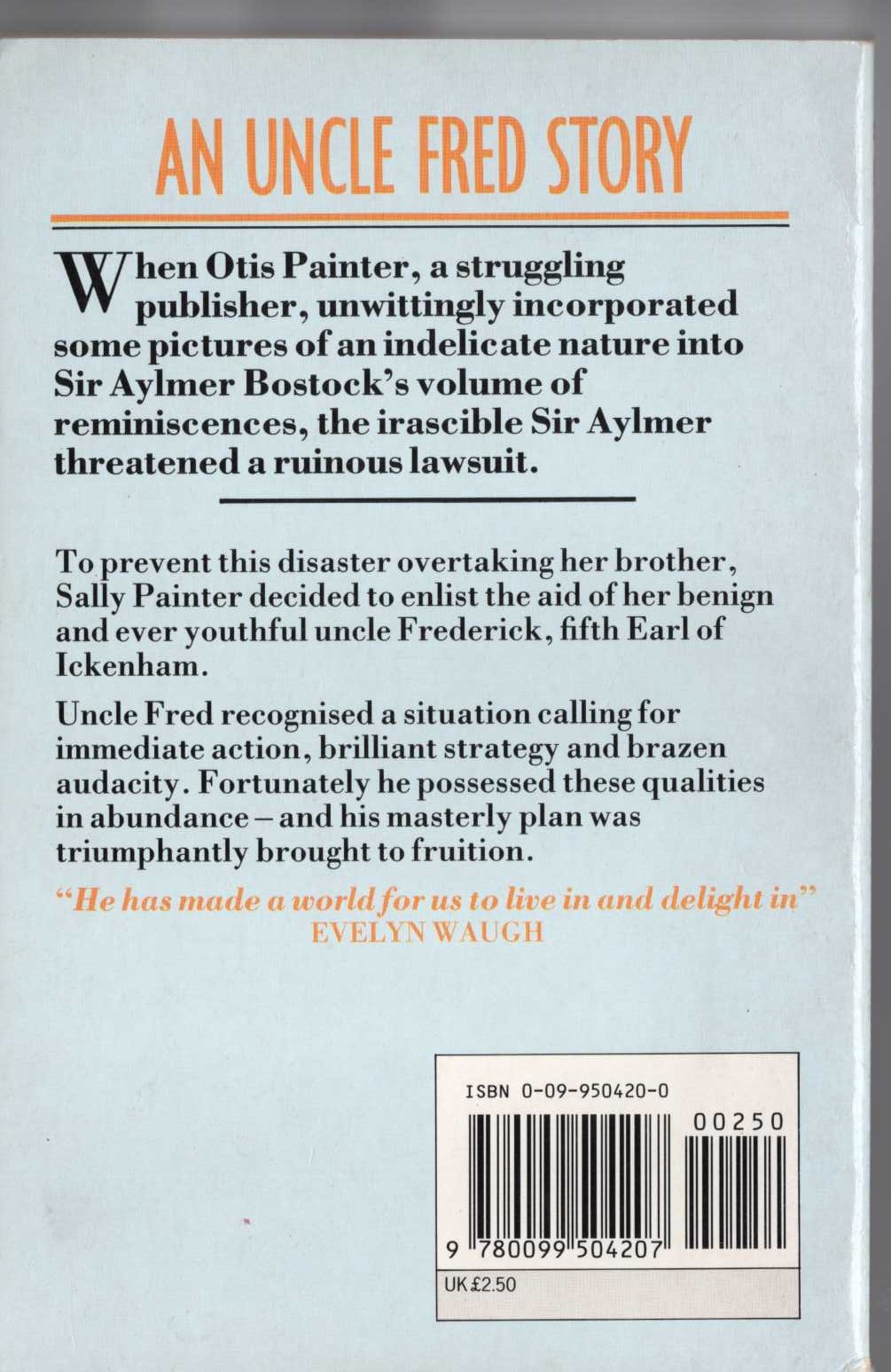 P.G. Wodehouse  UNCLE DYNAMITE magnified rear book cover image