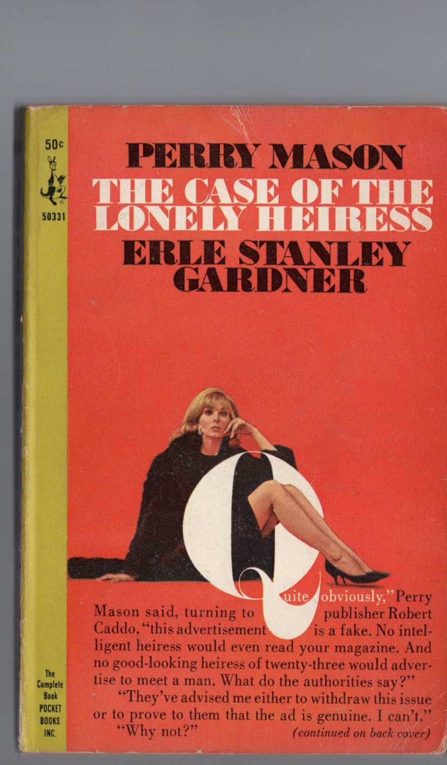 Erle Stanley Gardner  THE CASE OF THE LONELY HEIRESS front book cover image