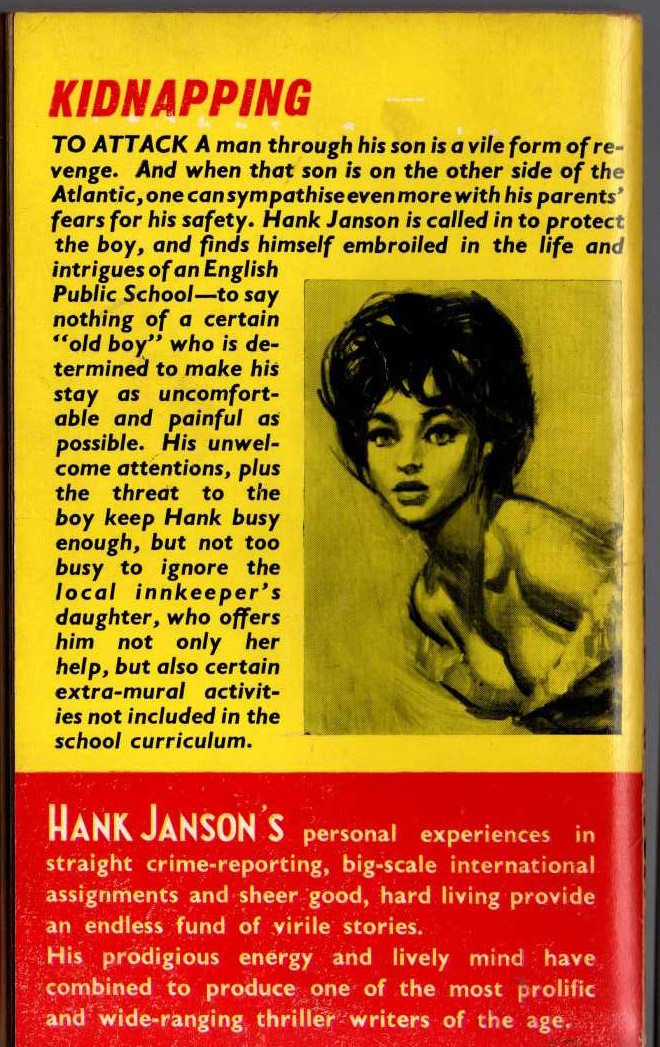 Hank Janson  DOUBLE TAKE magnified rear book cover image