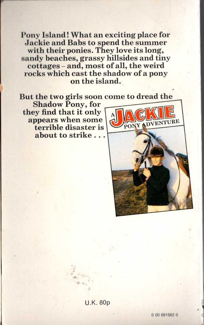 Judith M. Berrisford  JACKIE ON PONY ISLAND magnified rear book cover image