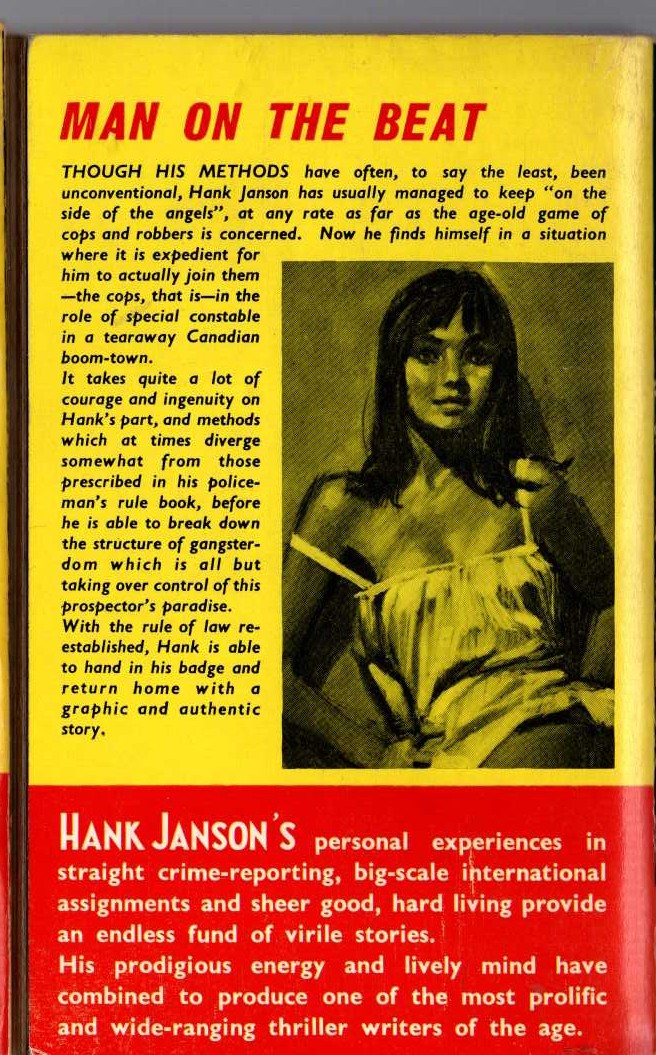 Hank Janson  SEX ANGLE magnified rear book cover image
