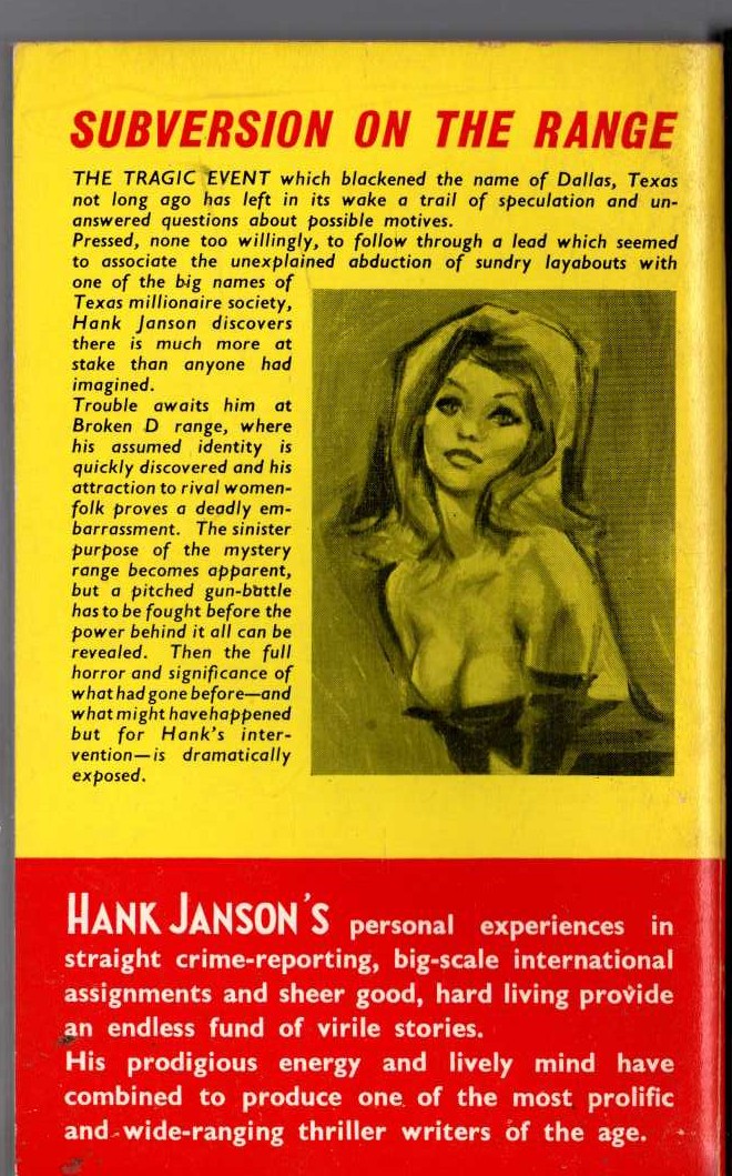 Hank Janson  THE LAST LADY magnified rear book cover image