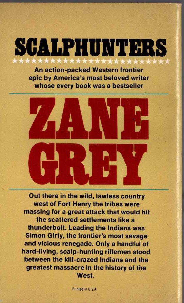 Zane Grey  THE SPIRIT OF THE BORDER magnified rear book cover image