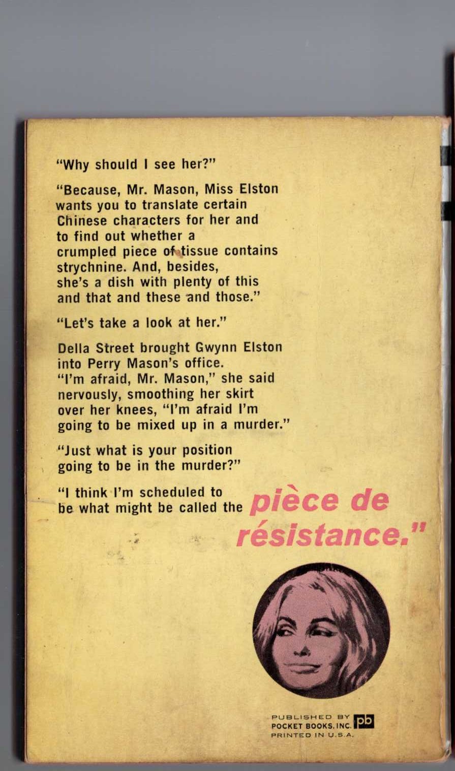 Erle Stanley Gardner  THE CASE OF THE BIGAMOUS SPOUSE magnified rear book cover image