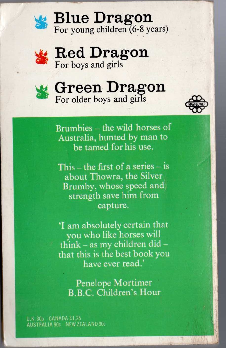 Elyne Mitchell  THE SILVER BRUMBY magnified rear book cover image