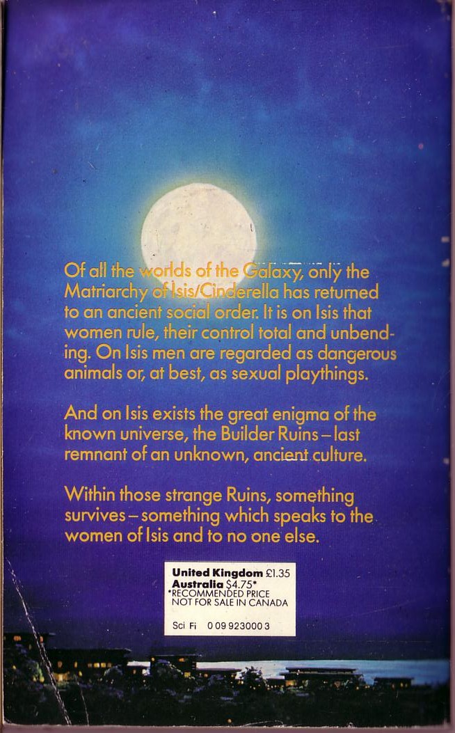Marion Zimmer Bradley  THE RUINS OF ISIS magnified rear book cover image