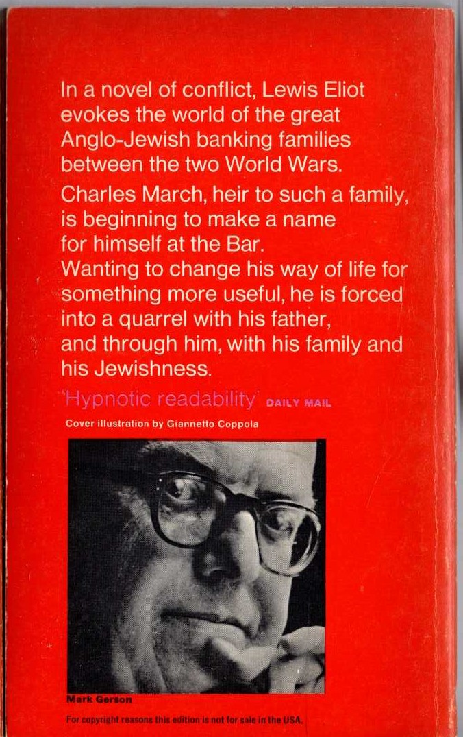 C.P. Snow  THE CONSCIENCE OF THE RICH magnified rear book cover image