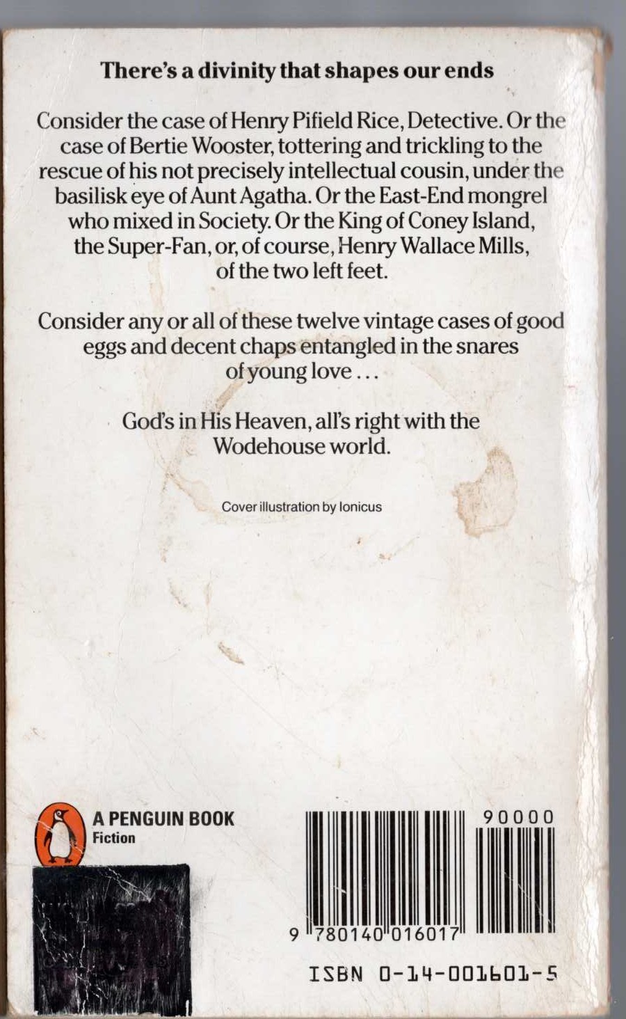 P.G. Wodehouse  THE MAN WITH TWO LEFT FEET and Other Stories magnified rear book cover image