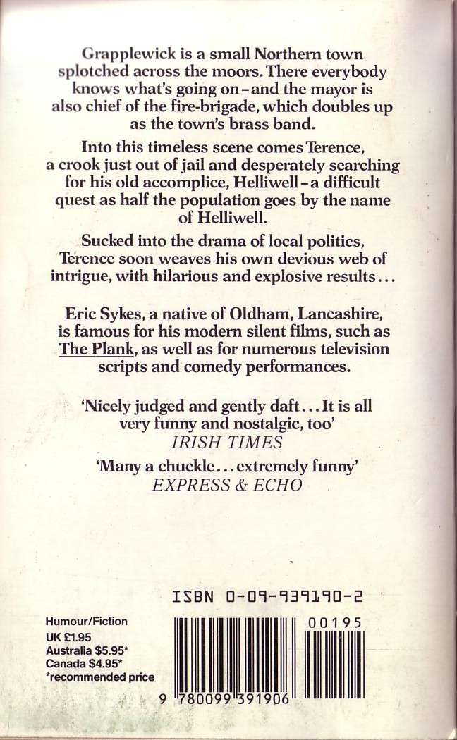 Eric Sykes  THE GREAT CRIME OF GRAPPLEWICK magnified rear book cover image