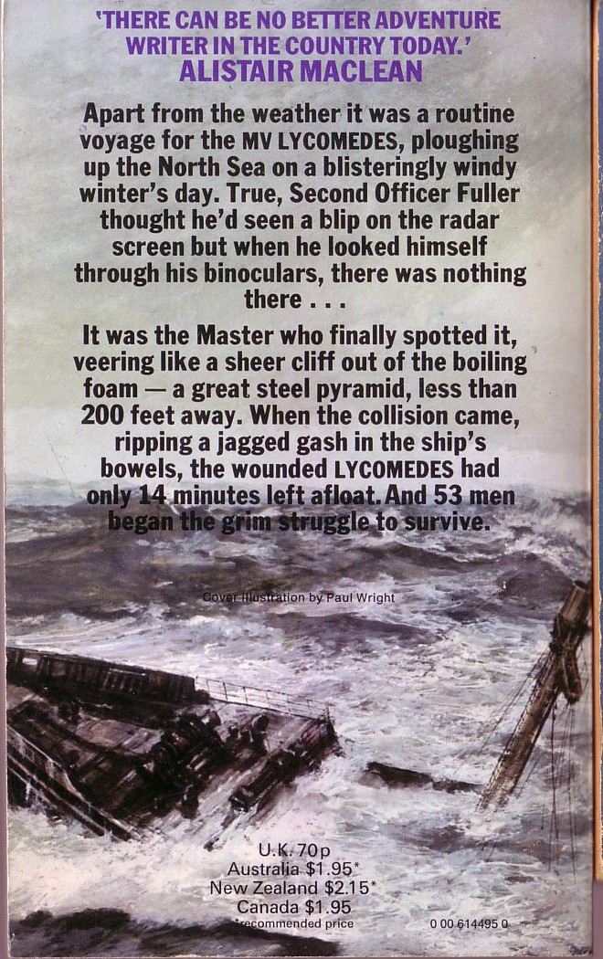 Brian Callison  A SHIP IS DYING magnified rear book cover image