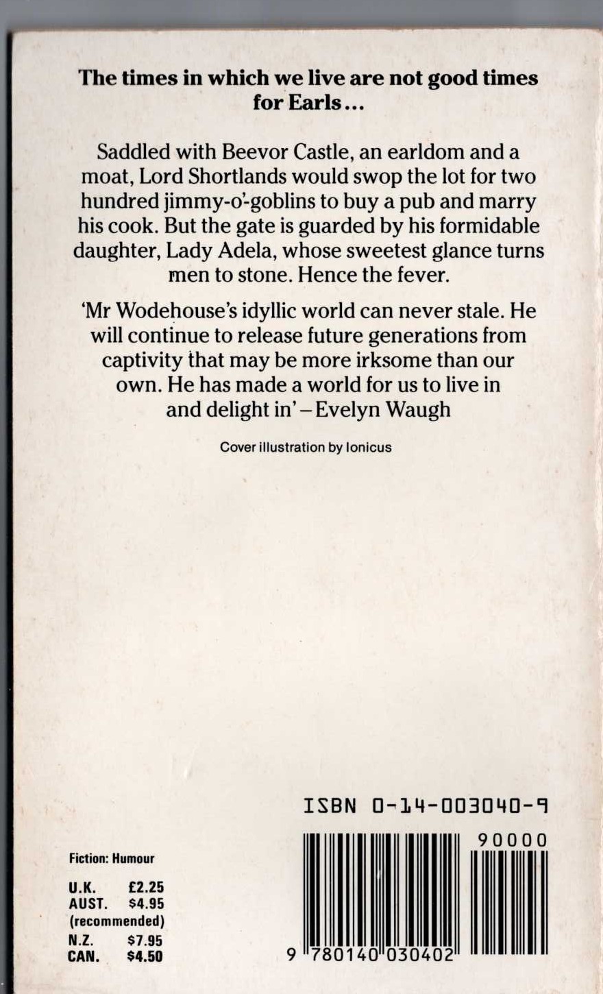 P.G. Wodehouse  SPRING FEVER magnified rear book cover image