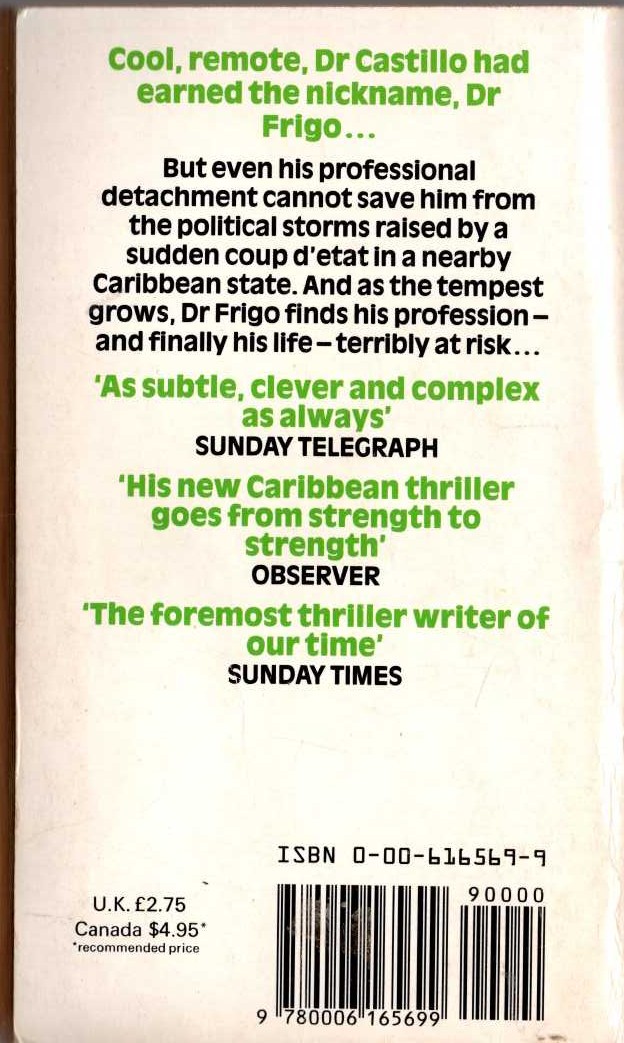 Eric Ambler  DOCTOR FRIGO magnified rear book cover image