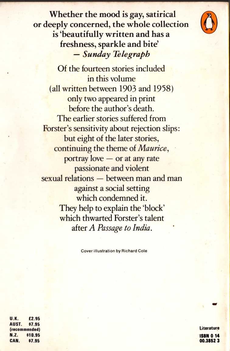 E.M. Forster  THE LIFE TO COME and Other Stories magnified rear book cover image