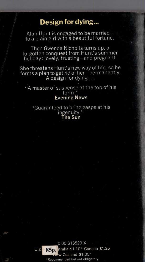 Andrew Garve  MURDERER'S FEN magnified rear book cover image