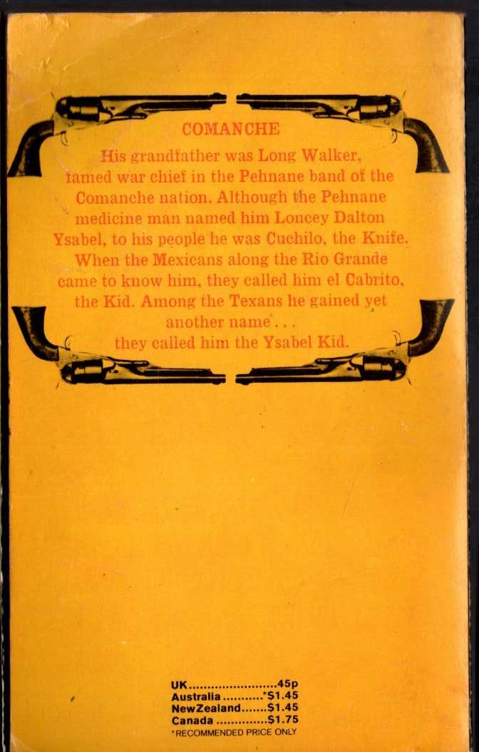 J.T. Edson  COMANCHE magnified rear book cover image