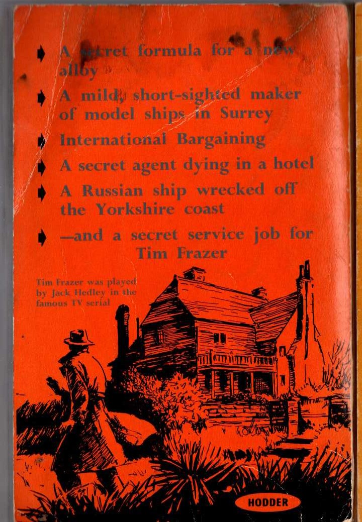 Francis Durbridge  THE WORLD OF TIM FRAZER (TV tie-in) magnified rear book cover image
