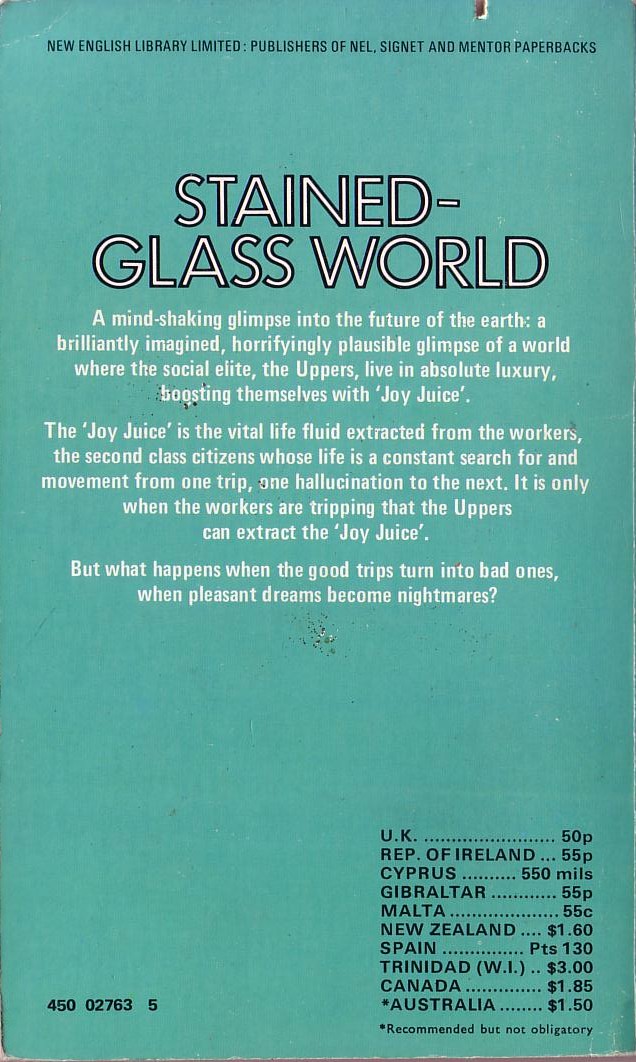 Kenneth Bulmer  STAINED-GLASS WORLD magnified rear book cover image