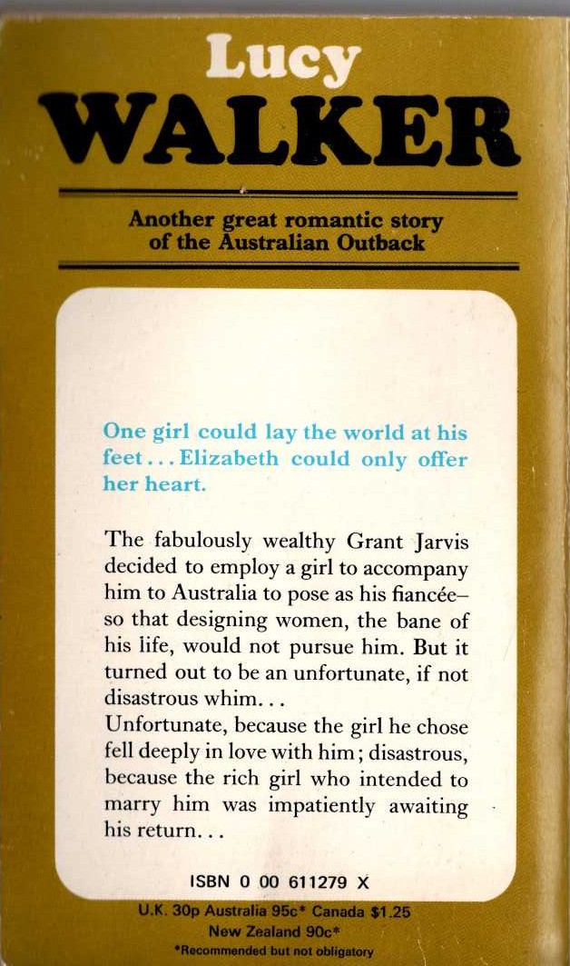 Lucy Walker  THE LOVING HEART magnified rear book cover image