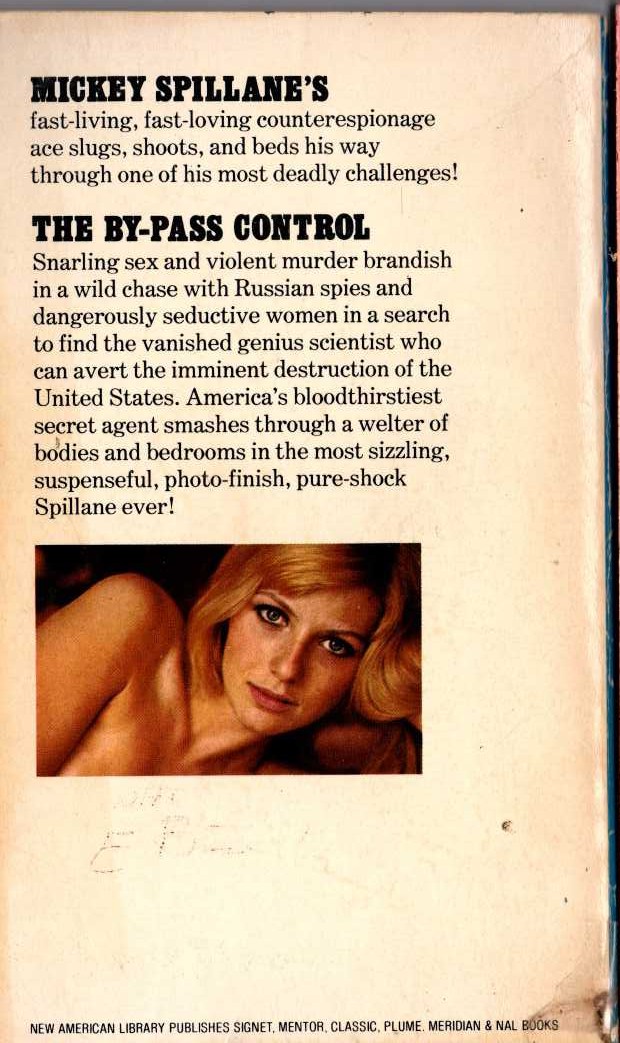 Mickey Spillane  THE BY-PASS CONTROL magnified rear book cover image
