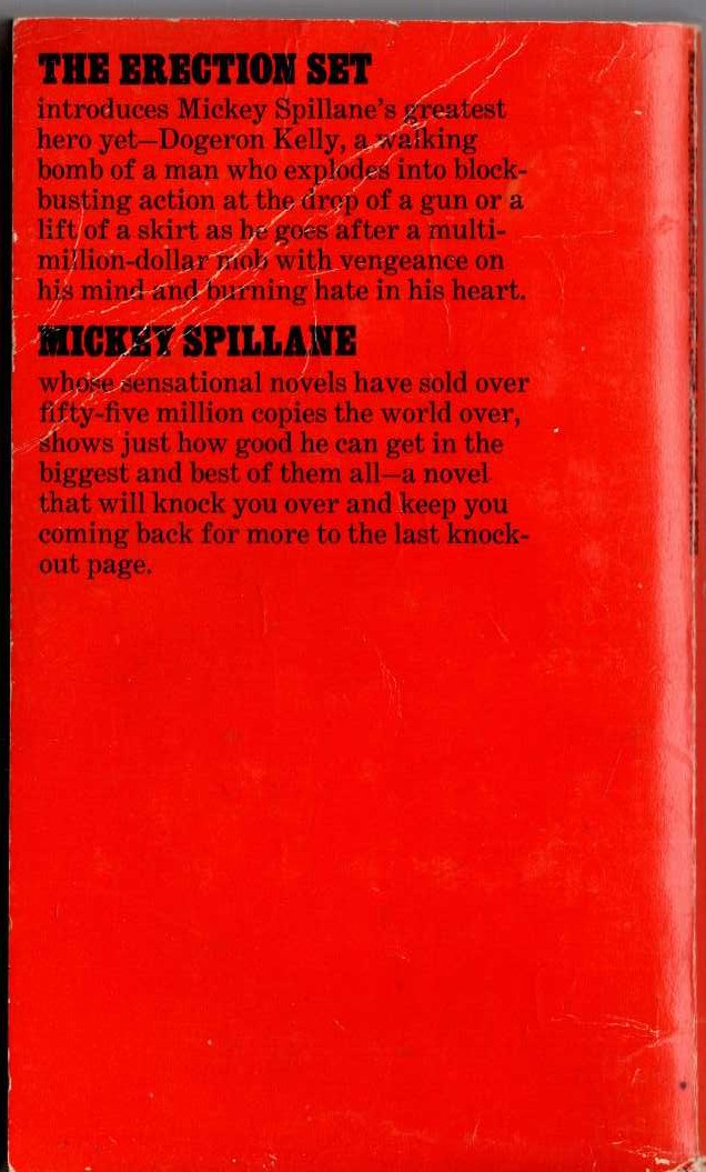 Mickey Spillane  THE ERECTION SET magnified rear book cover image