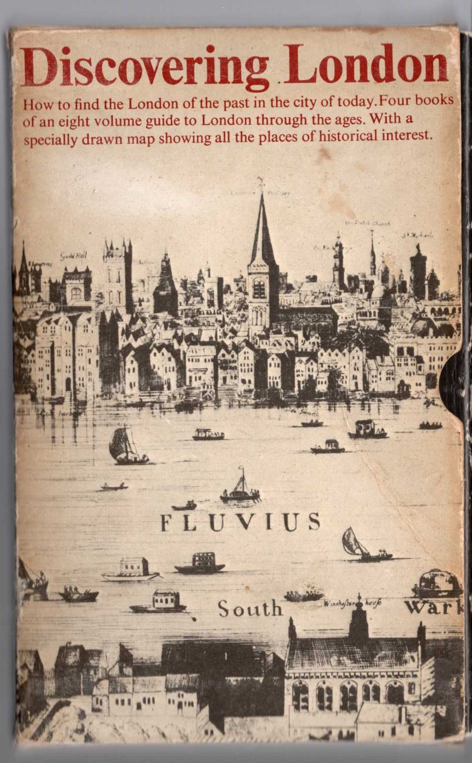Anonymous   DISCOVERING LONDON Volumes 1,2,3,4: Roman London/ The Conqueror's London/ Medieval London/ Tudor London magnified rear book cover image