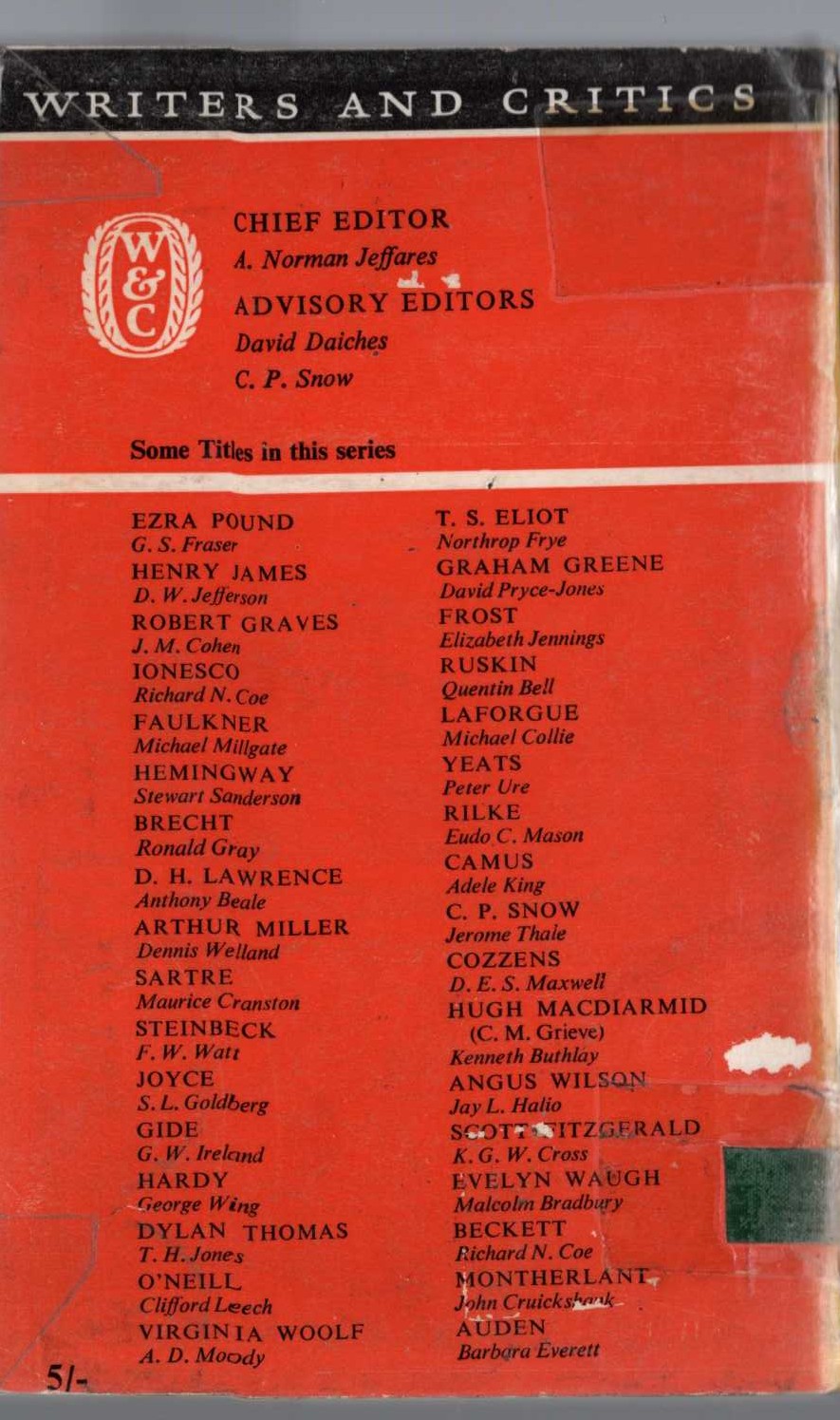(Anthony Beal) D.H.Lawrence magnified rear book cover image