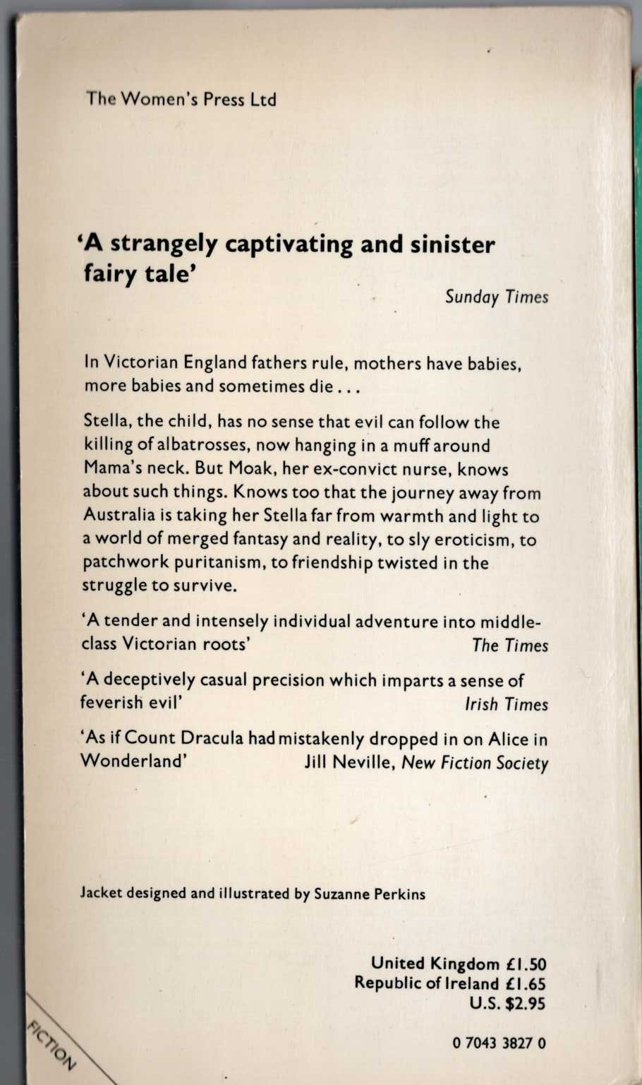 Barbara Hanrahan  THE ALBATROSS MUFF magnified rear book cover image