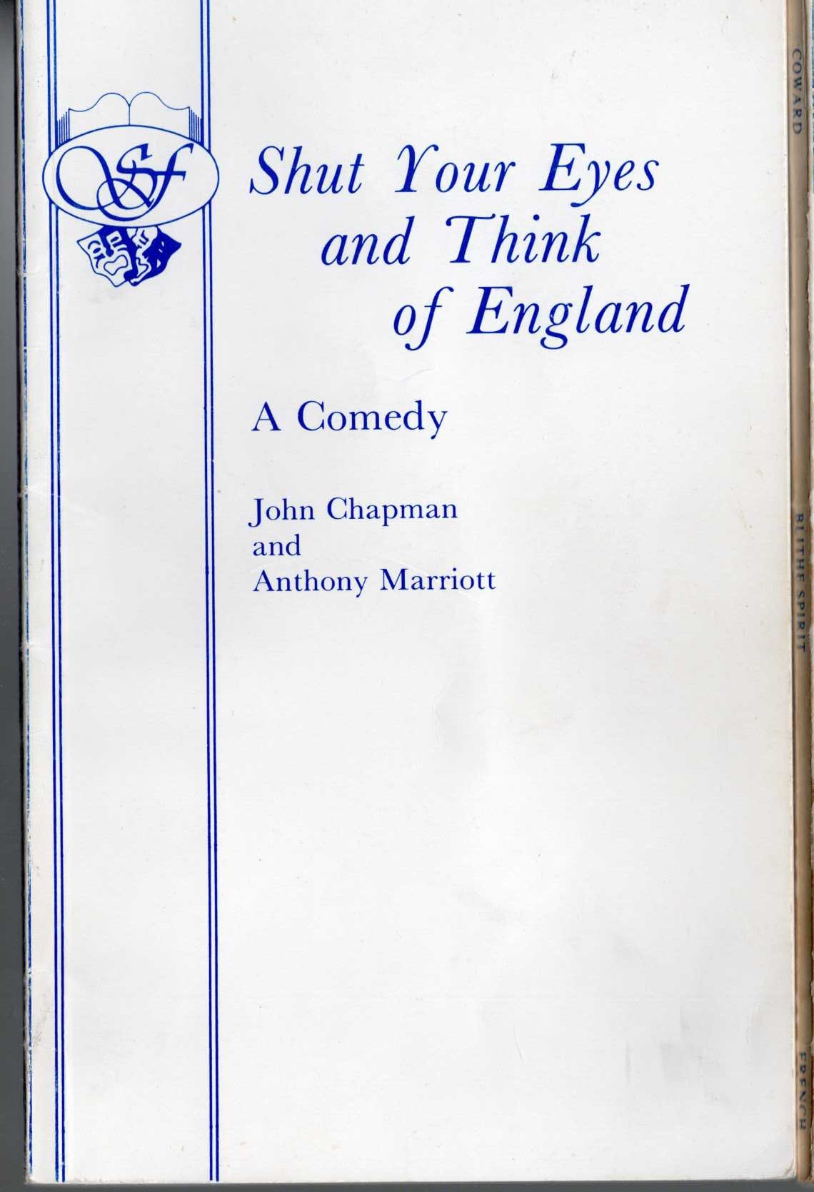 SHUT YOUR EYES AND THINK OF ENGLAND. A Comedy front book cover image