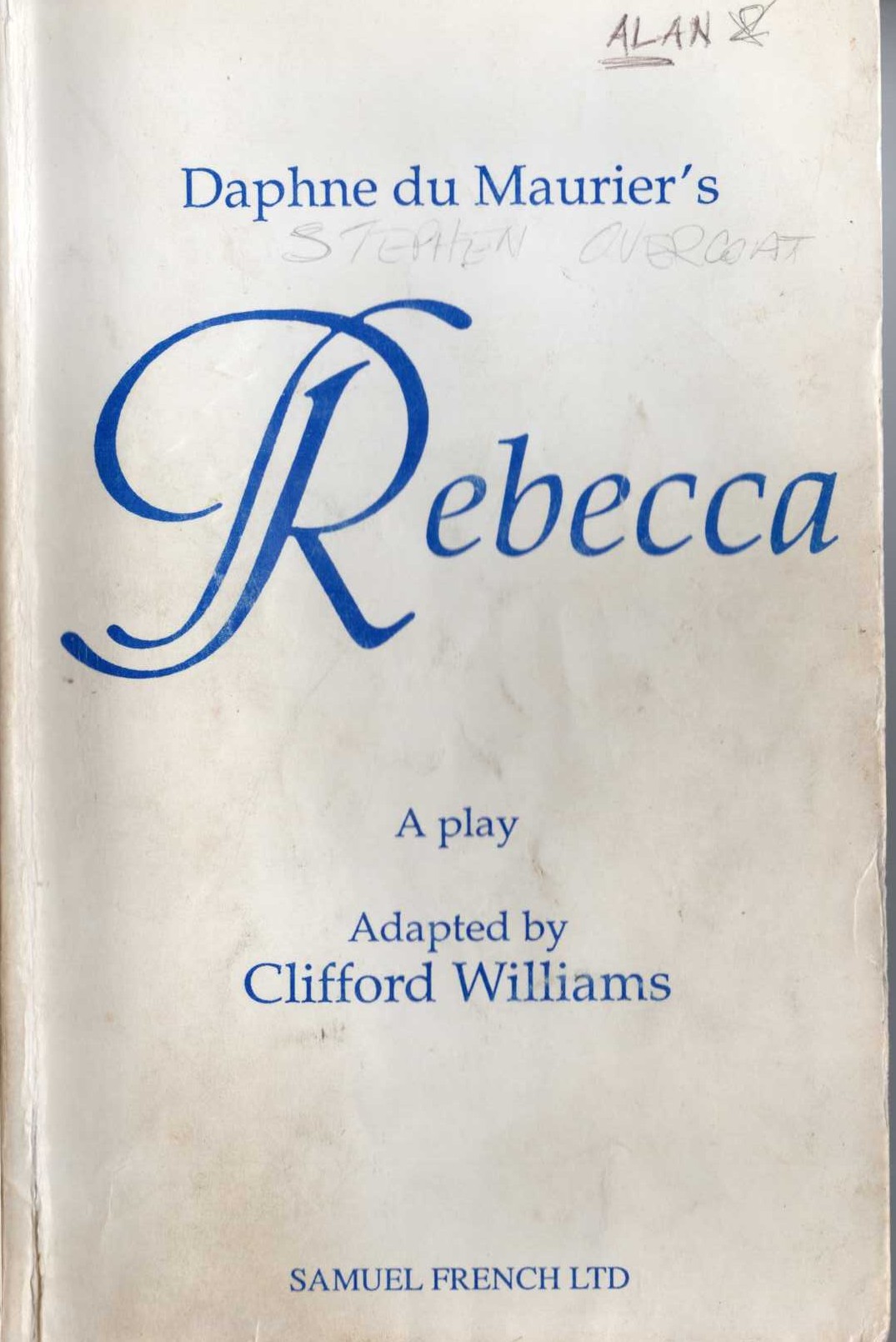 Daphne du Maurier (adapted_by_Clifford_Williams) REBECCA. A Play front book cover image