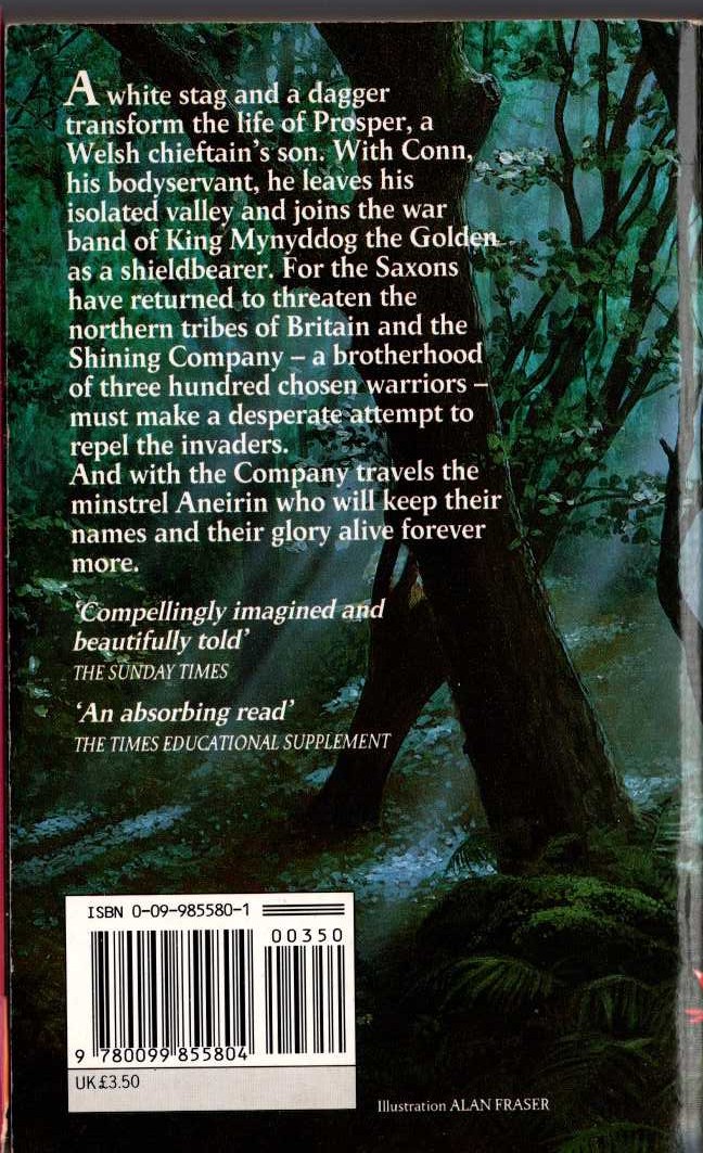 Rosemary Sutcliff  THE SHINING COMPANY magnified rear book cover image