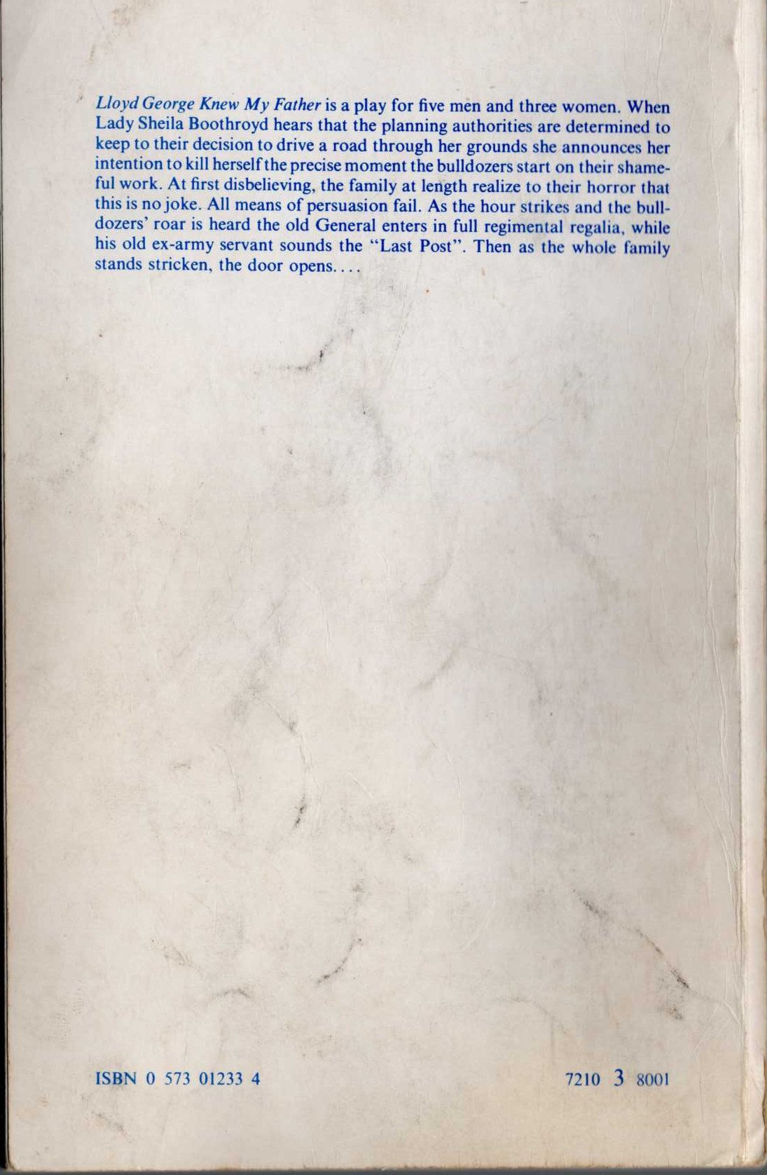 William Douglas Home  LLOYD GEORGE KNEW MY FATHER. A Play magnified rear book cover image