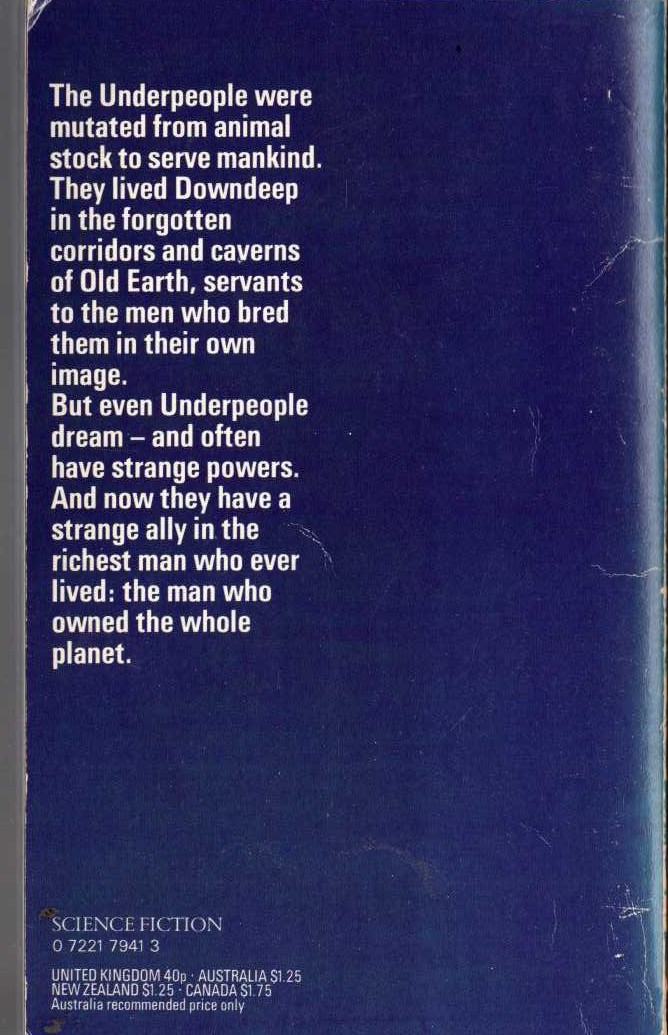 Cordwainer Smith  THE UNDERPEOPLE magnified rear book cover image