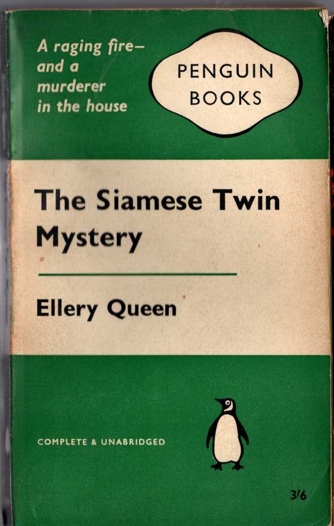 Ellery Queen  THE SIAMESE TWIN MYSTERY front book cover image