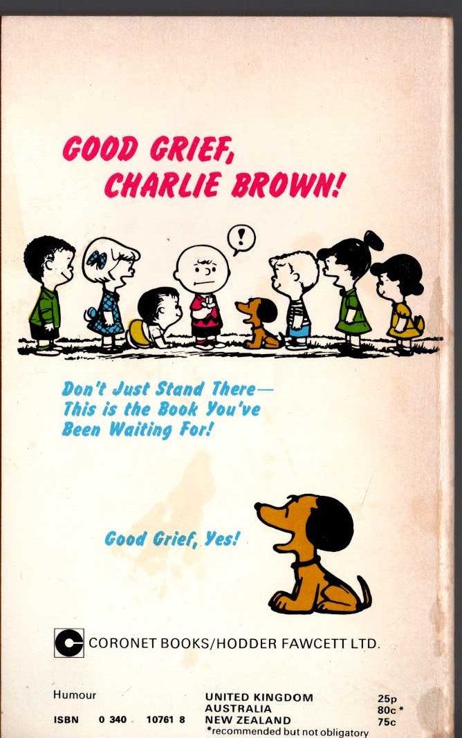 Charles M. Schulz  GOOD GRIEF, CHARLIE BROWN! magnified rear book cover image